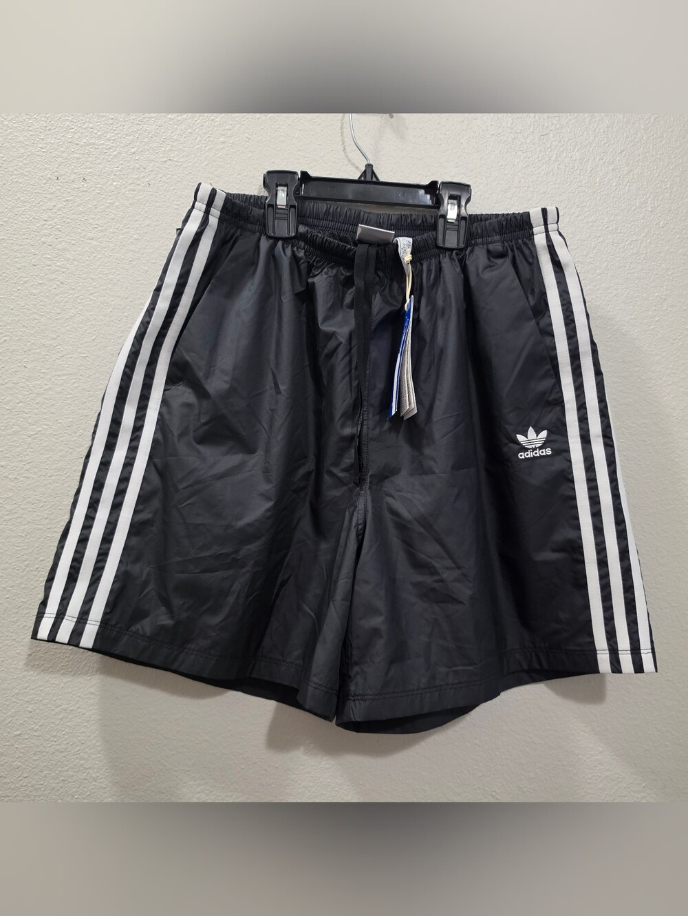 adidas Black Shorts with White 3-Stripes